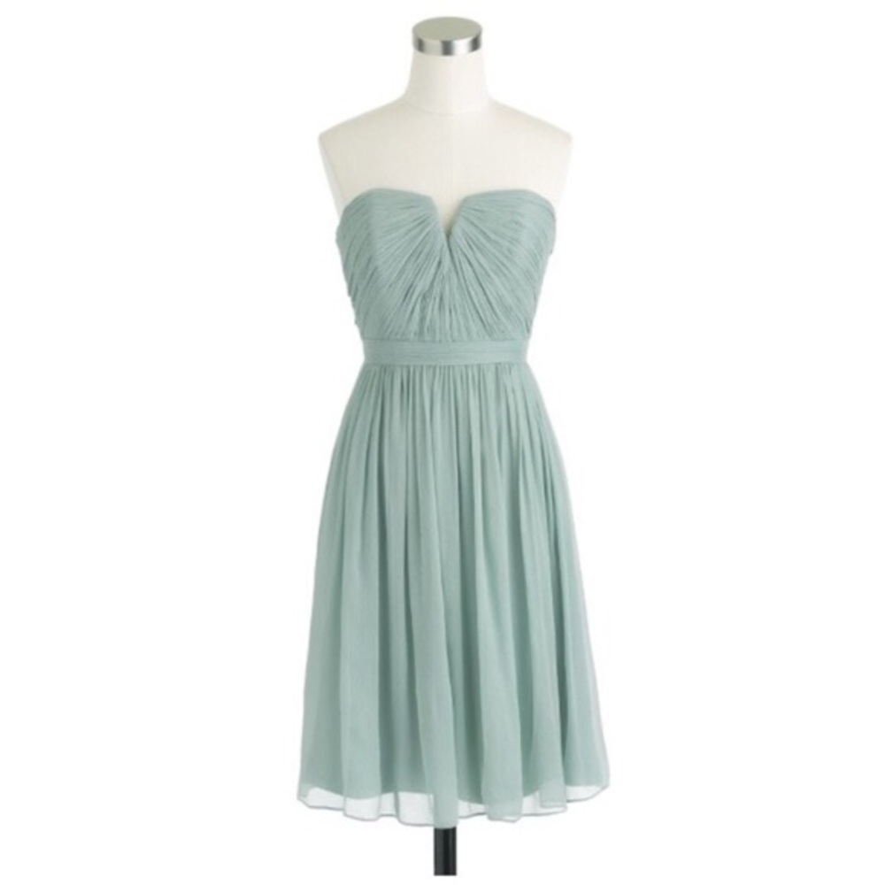 Light green JCrew Strapless Cocktail dress